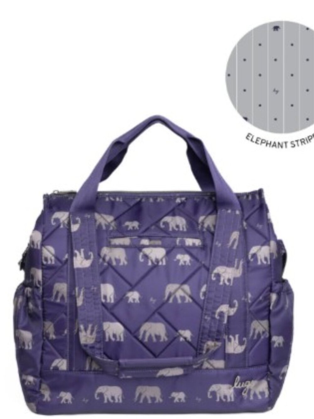 Lug Kerstin Lindquist Baby Yacht Carry-All Zip-Top Tote Elephant Purple